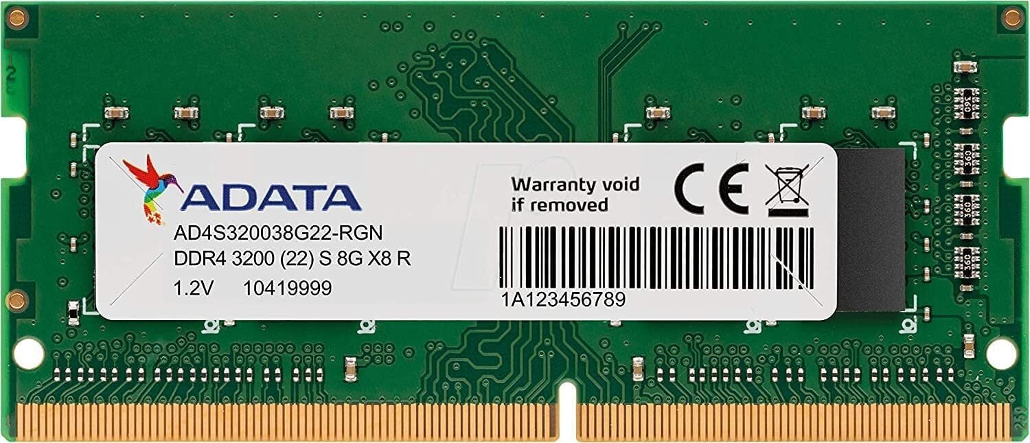 

A-DATA DDR4-3200 8GB SO-DIMM (AD4S32008G22-SGN), Зелёный