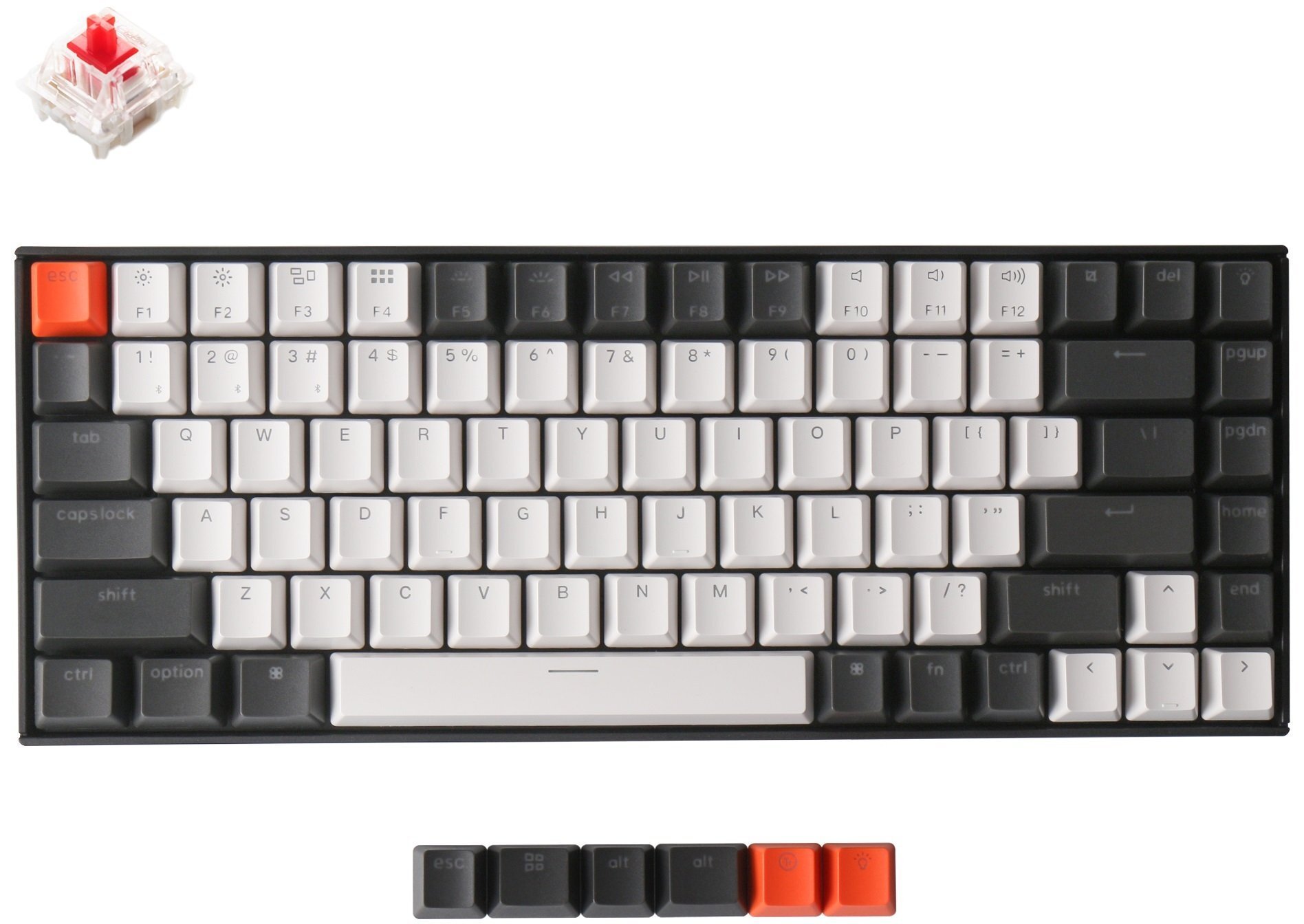 

KEYCHRON K2 84 keys,USB, BT, Gateron Red, Hot-Swap, White LED, Black (A1H_KEYCHRON), Чёрный