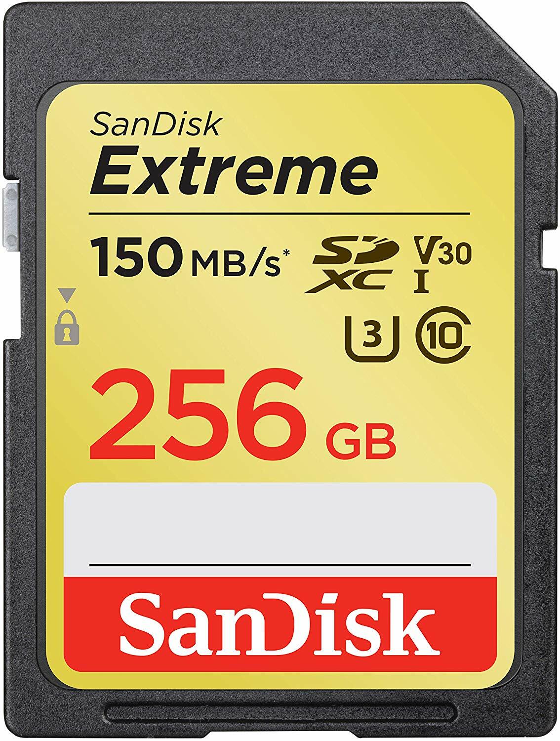 

SANDISK SDXC 256GB Class 10 Extreme UHS-I U3 R150/W70MB/s (SDSDXV5-256G-GNCIN)