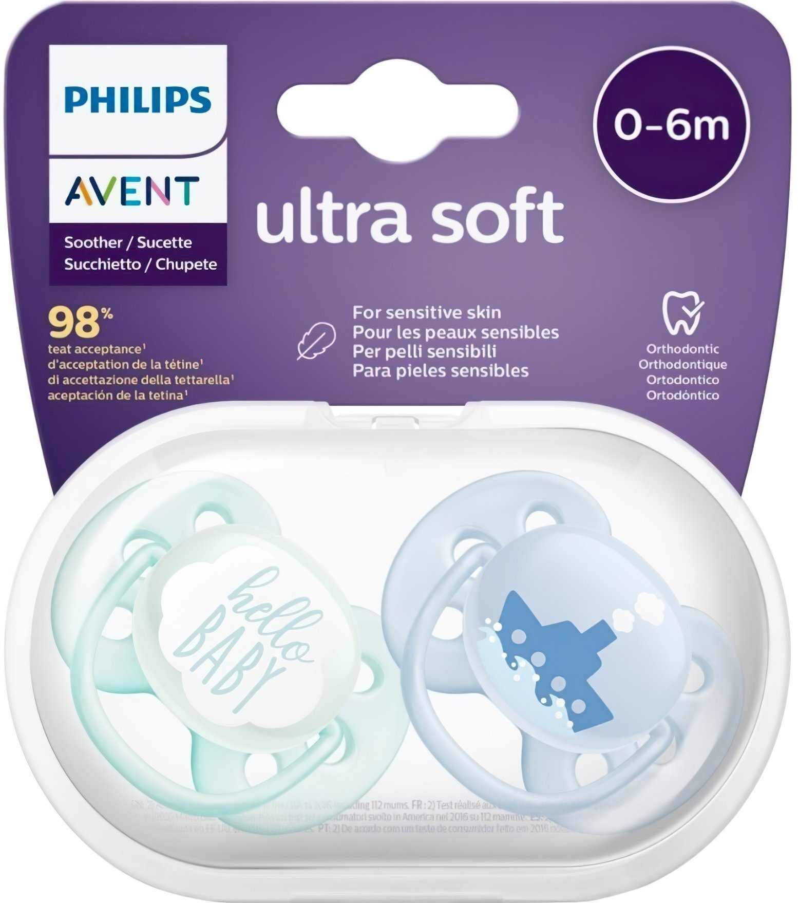 

PHILIPS Avent ультрамягкая 0-6 мес, для мальчиков, 2 шт, (SCF222/01), Голубой|зелёный