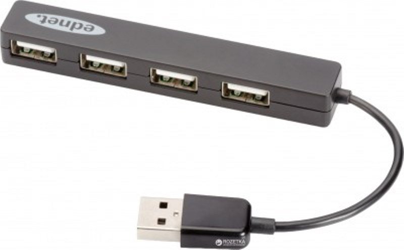 

DIGITUS EDNET USB 2.0, 4 разъема, Black (85040)