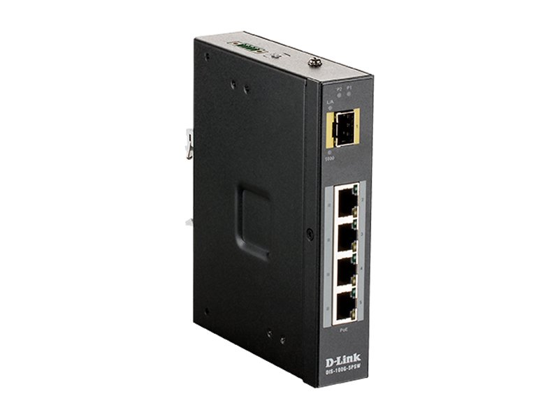 

D-Link DIS-100G-5PSW 4x1GE PoE, 1xSFP, PoE-бюджет 120 Вт (DIS-100G-5PSW