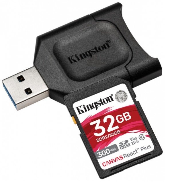 

KINGSTON SDHC 32GB React Plus SDR2 + MLP SD Reader (MLPR2/32GB), Чёрный
