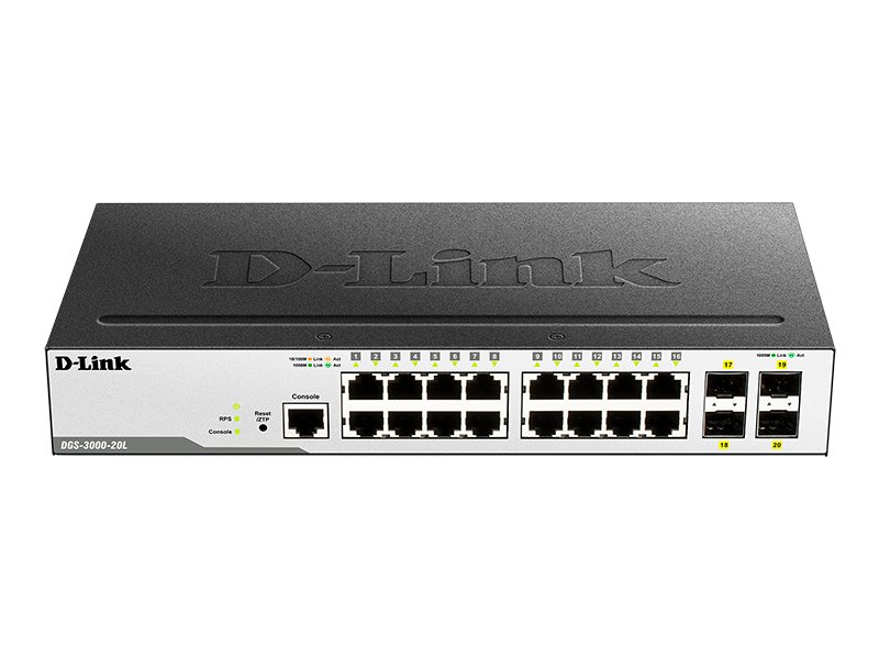 

D-Link DGS-3000-20L 16xGE, 4xSFP 1G, L2