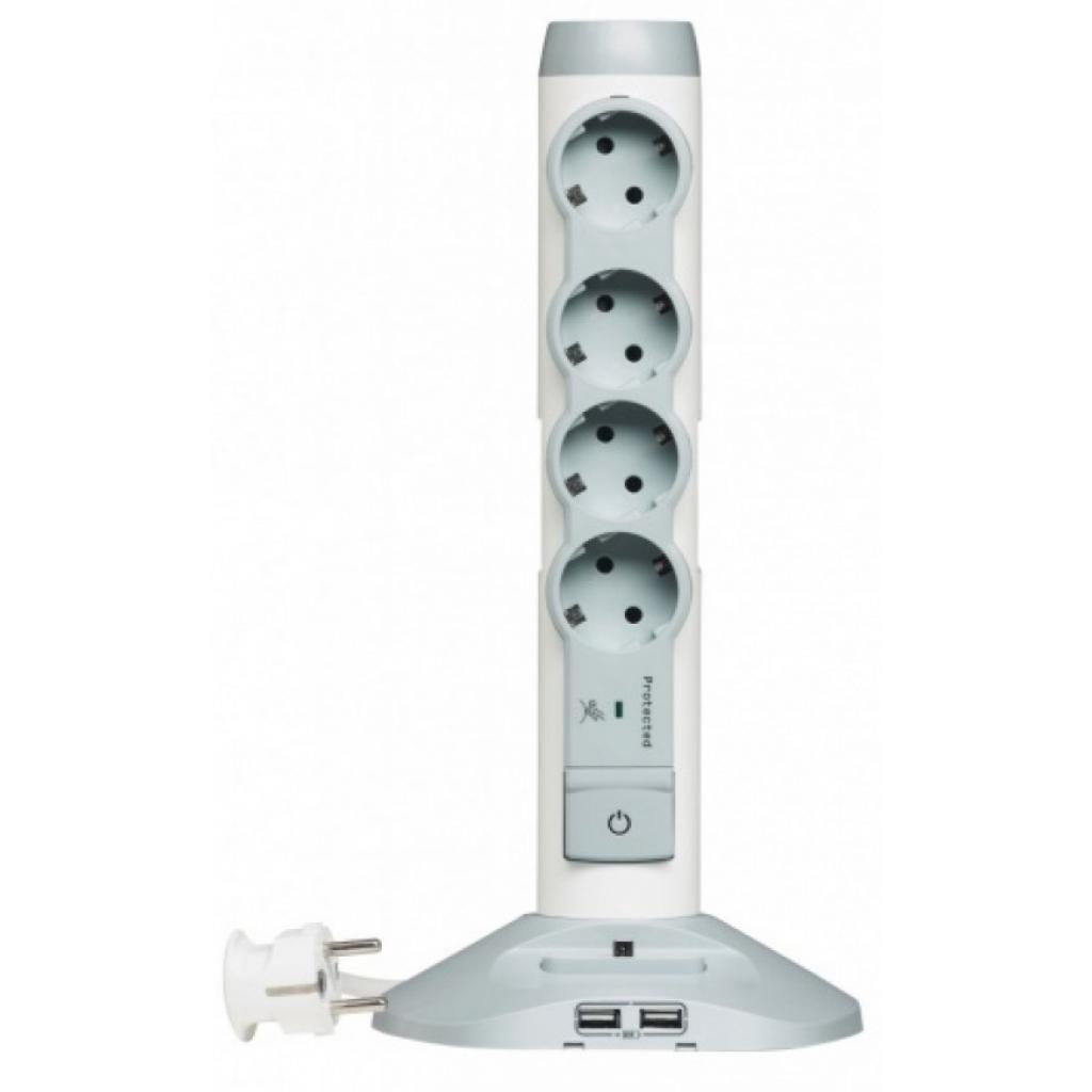 

LEGRAND 4x2К+З, 2хUSB, 1хmicroUSB, 2м, с разрядником (694614), Белый