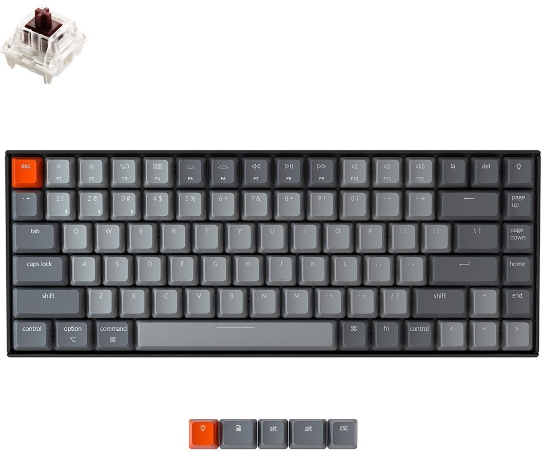 

KEYCHRON K2 84 keys, Gateron Brown, White LED, Black (A3_KEYCHRON), Чёрный