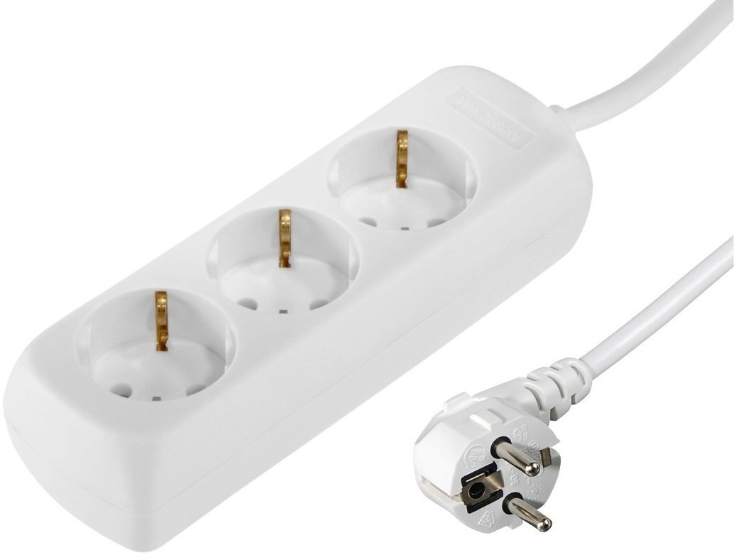 

HAMA 3XSchuko 3G*1.5мм 1.4м White (30381)