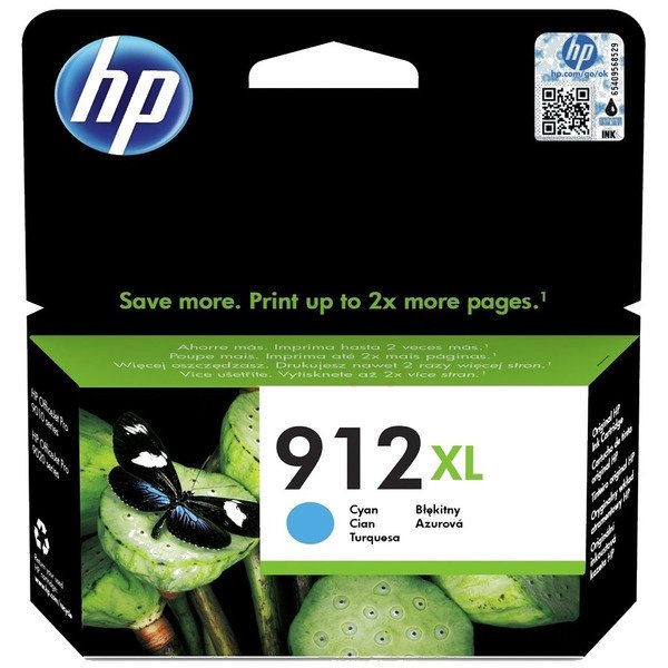 

HP 912XL High Yield Cyan Original Ink Cartridge (3YL81AE)