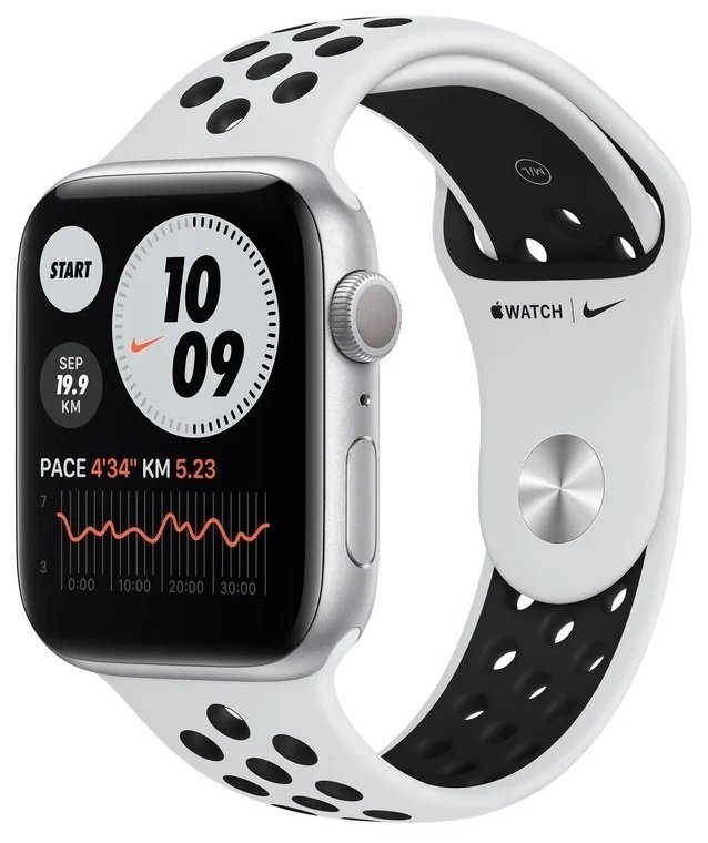 

APPLE Watch Nike SE Silver 44mm Pure Platinum/Black Nike Sport Band - Regular (MKQ73UL/A)
