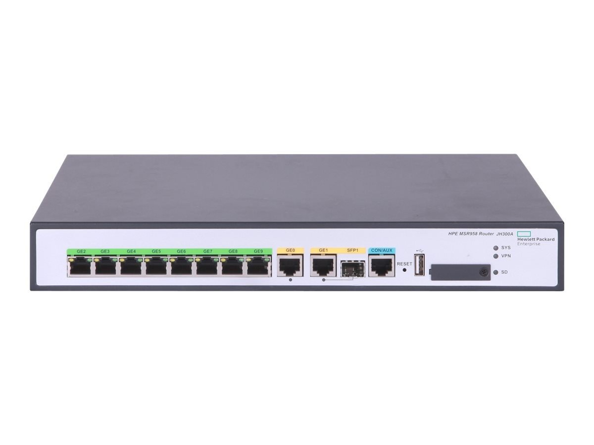 

HP FlexNetwork MSR958 1GbE and Combo 2GbE WAN 8GbE LAN (JH300A)