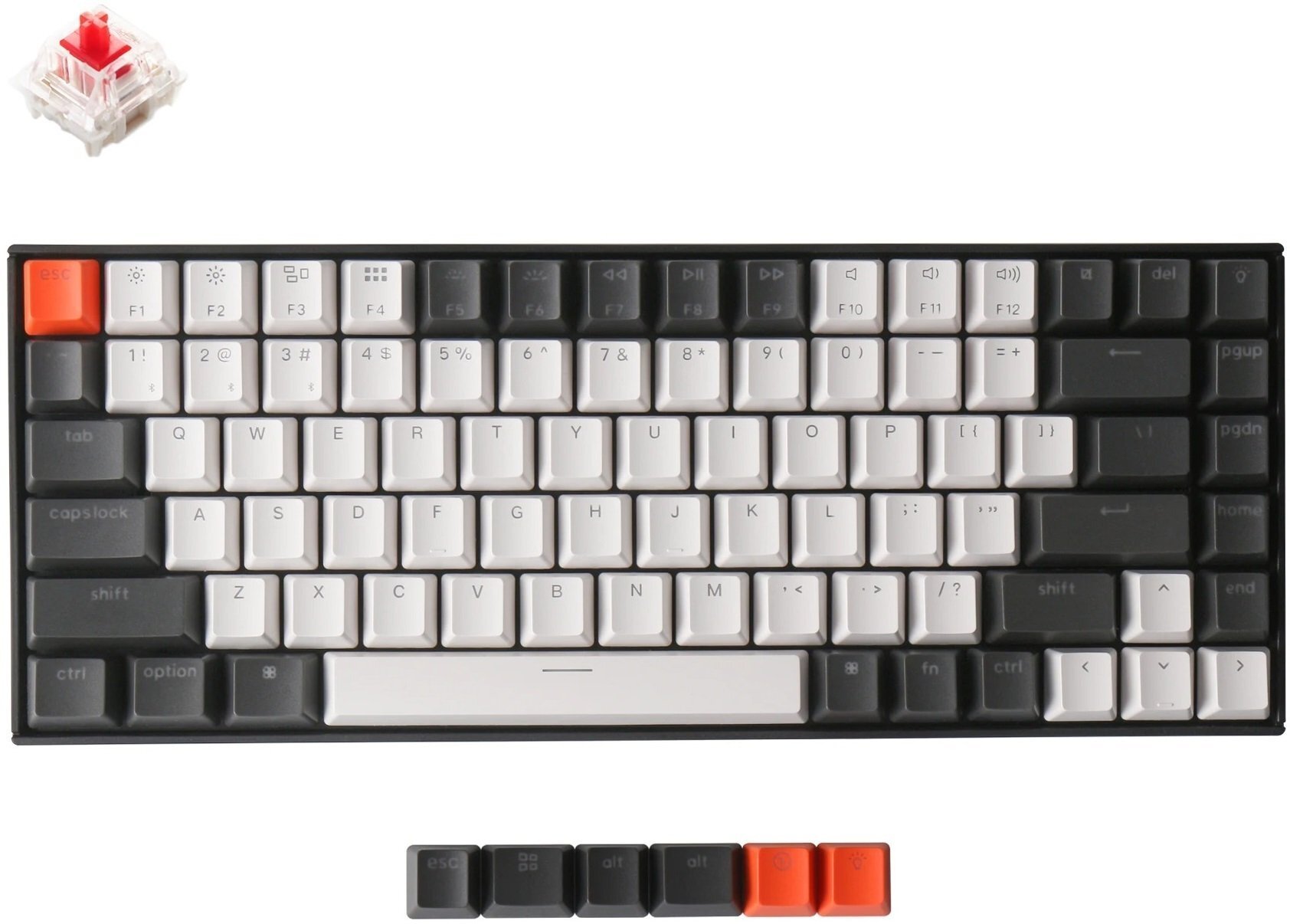 

KEYCHRON K2 84 keys, Gateron Hot-Swap White LED, Red (K2A1H_KEYCHRON), Чёрный