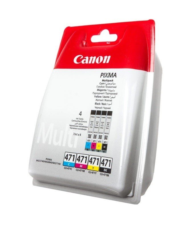 

CANON CLI-471 Cyan/Magenta/Yellow/Black Multi Pack (0401C004)