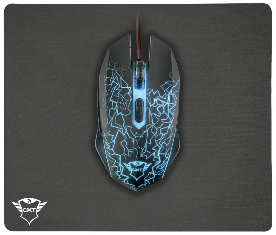 

TRUST GXT 783 Izza Gaming Mouse & Mouse Pad Black (22736)