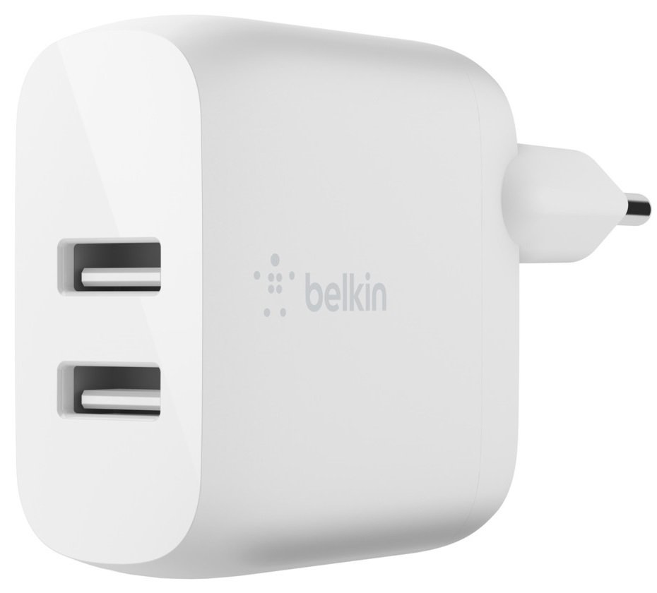 

BELKIN Home Charger (24W) DUAL USB 2.4A, USB-C 1m, white (WCE002VF1MWH)
