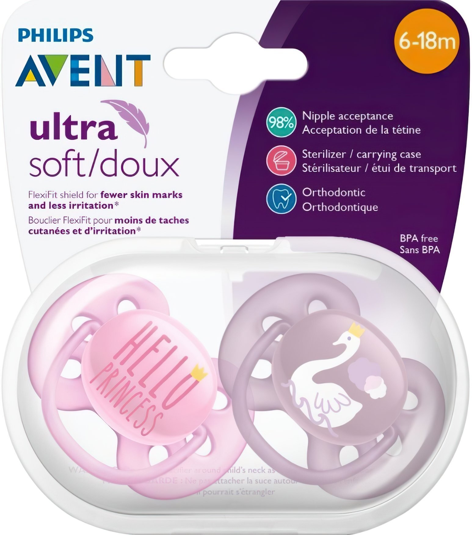 

PHILIPS Avent ультрамягкая 6-18 мес, для девочек, 2 шт, (SCF223/02), Розовый