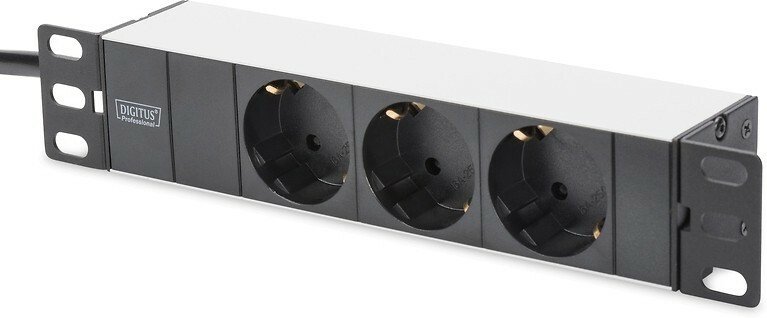 

DIGITUS 10" 1U, 16A, 230V 3xSchuko, вилка Schuko