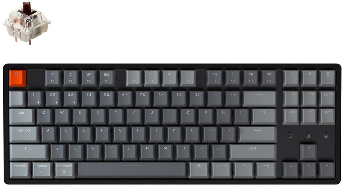 

KEYCHRON K8 Aluminum Frame 87 keys, Gateron Brown, Hot-Swap, RGB, Black (K8J3), Чёрный