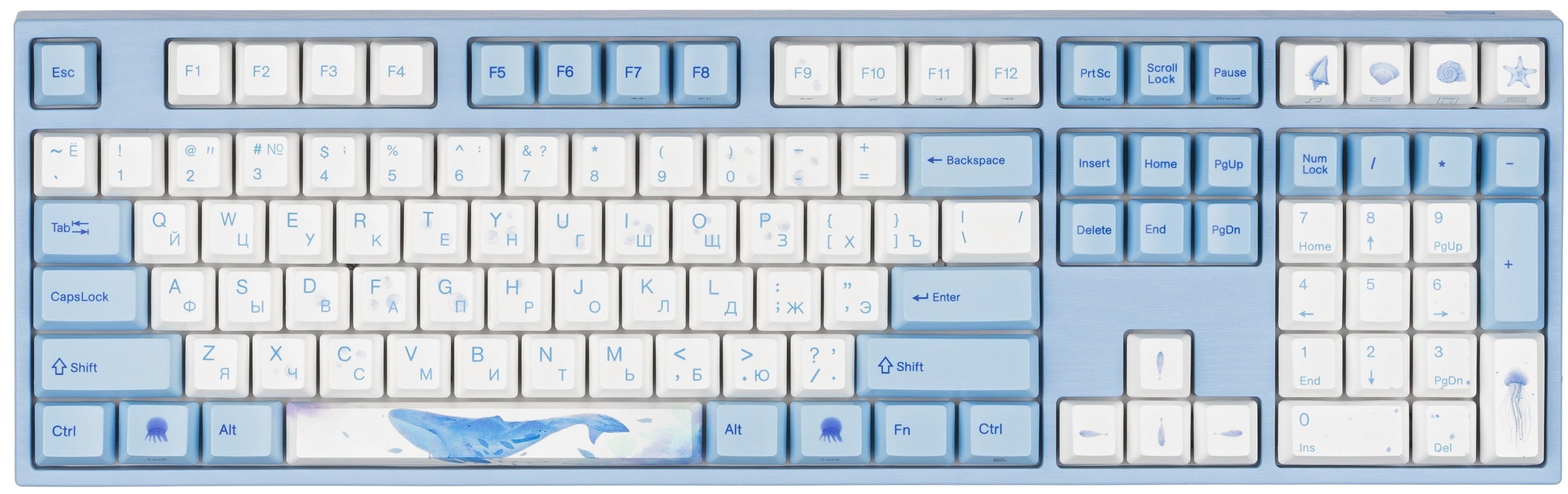 

Varmilo MA108M Sea Melody, EC Sakura V2 (MA108MO2W/WBPE7HR), Голубой