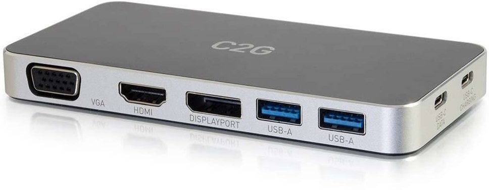 

C2G USB-C на HDMI, DP, VGA, USB, Power Delivery до 60W (CG88845), Cерый