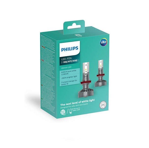 

PHILIPS H8/Р11/H16 Ultinon Led +160%, 2 шт/комплект (11366ULWX2