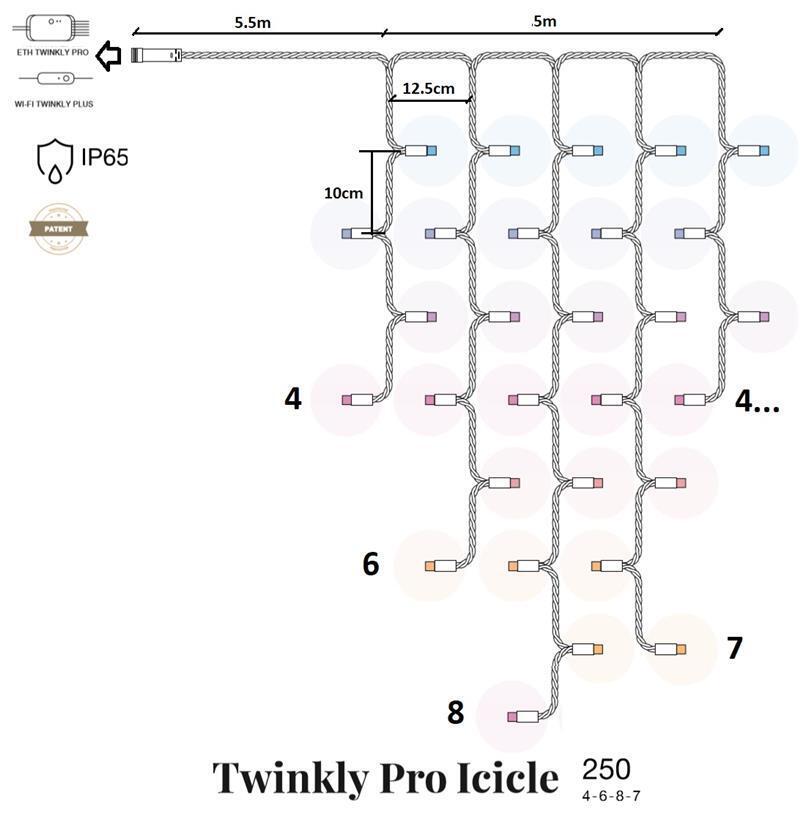 

Twinkly Pro Icicle RGBW 250, IP65, AWG22 PVC Rubber белый (TW-PLC-I-CA-250SPP-WR)