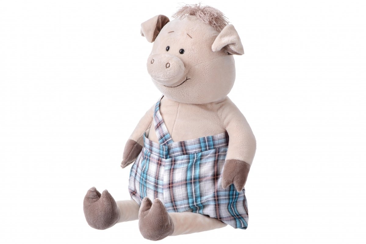 

Same Toy Свинка в комбинезоне 60см (THT705), Бежевый