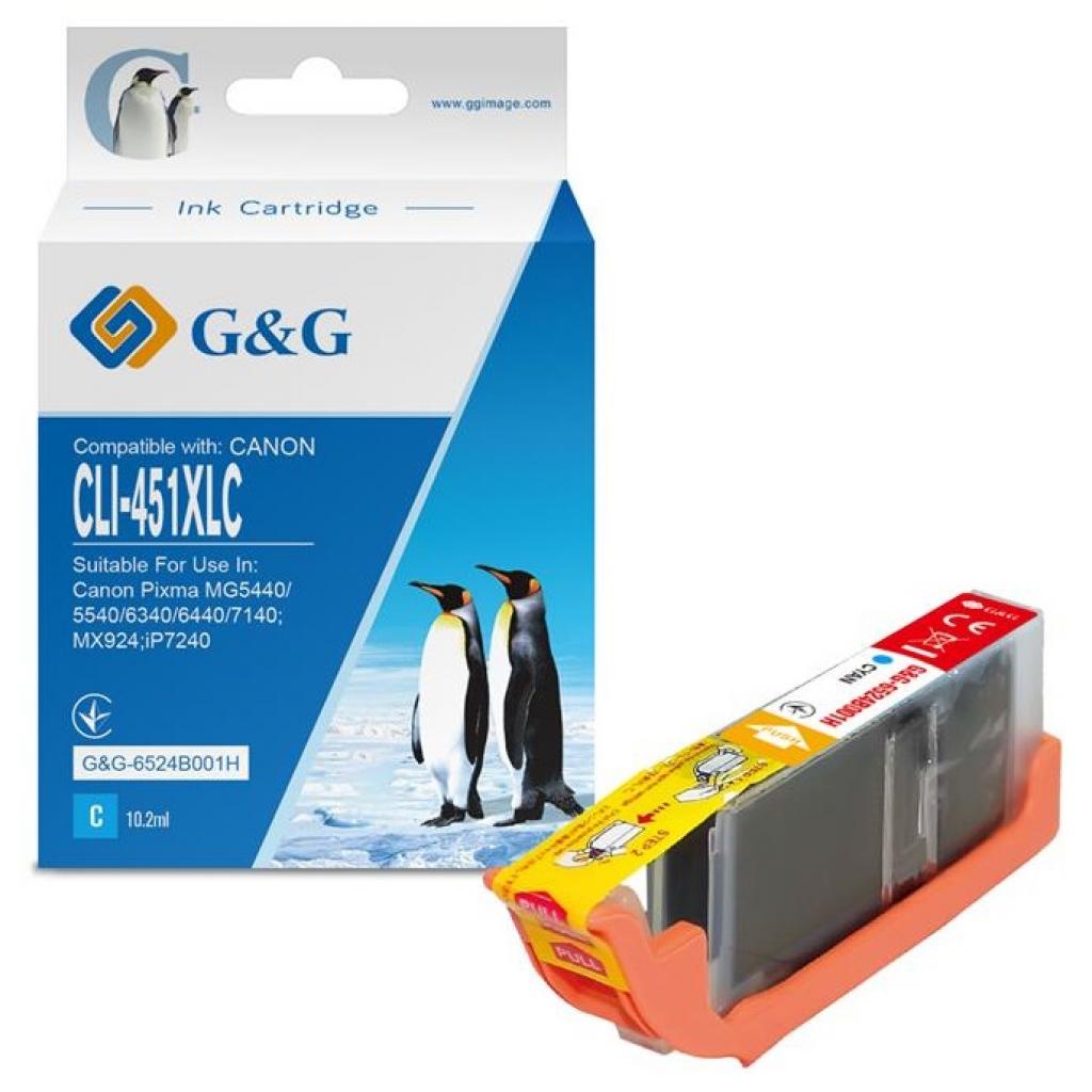 

G&G для CANON CLI-451C (Cyan) PIXMA MG5440/MG6340 (G&G-6524B001H)
